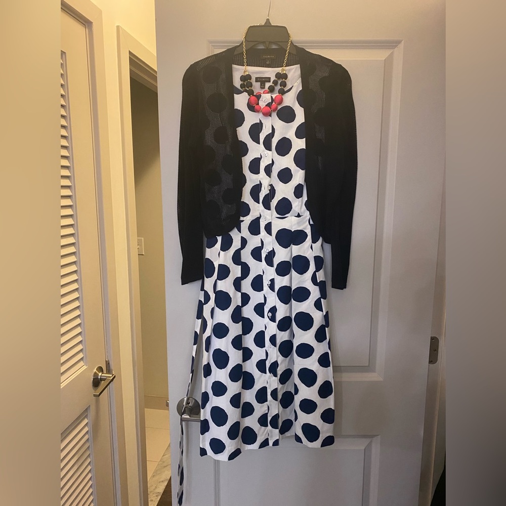 Talbots Fit and Flare Polka Dot Dress
